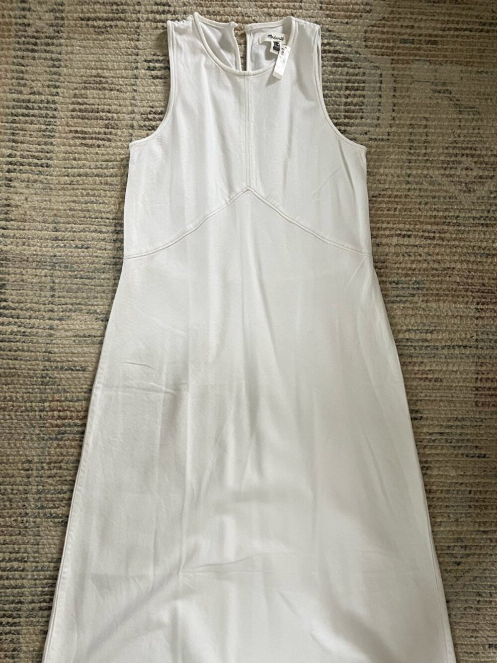 Madwell Denim Seamed Maxi Dress. Tile White. Size 6. NWT